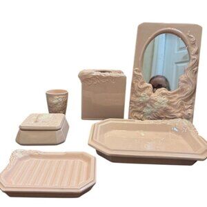 Art Nouveau Style Ceramic Vanity Bath Set